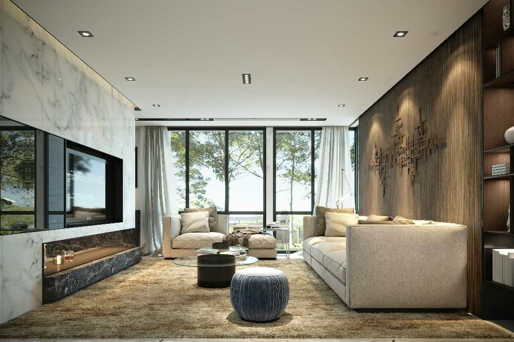 A bright living room with modern decor